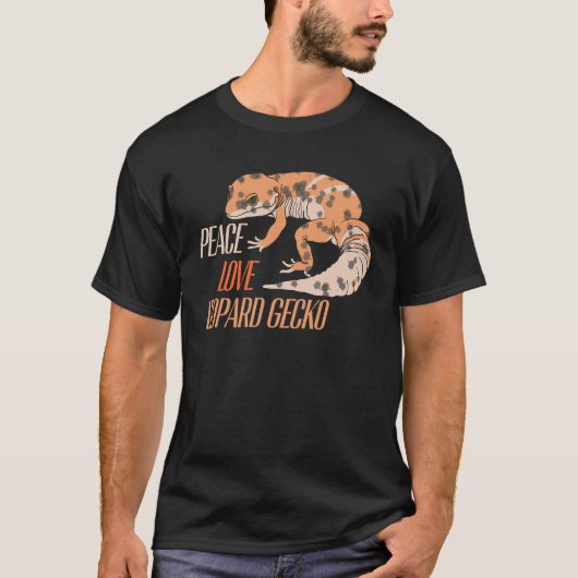 Vrede Liefde Luipaardgekko Huisdier T-shirt (Voorkant)