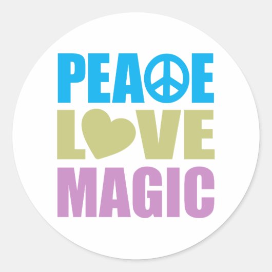 Vrede Liefde Magic Ronde Sticker (Voorkant)