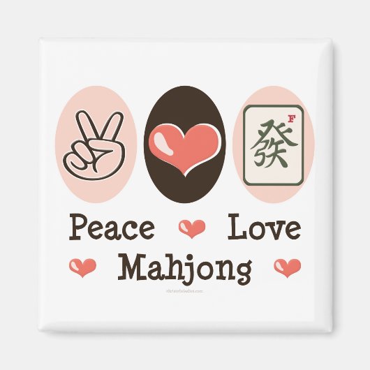 Vrede Liefde Mahjong Magnet (Voorkant)
