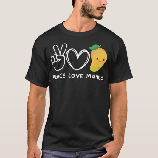 Vrede Liefde Mango Retro Mango Liefhebber Fruit Lo T-shirt (Voorkant)