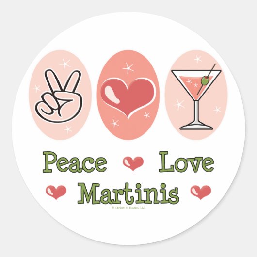 Vrede Liefde Martini Stickers (Voorkant)