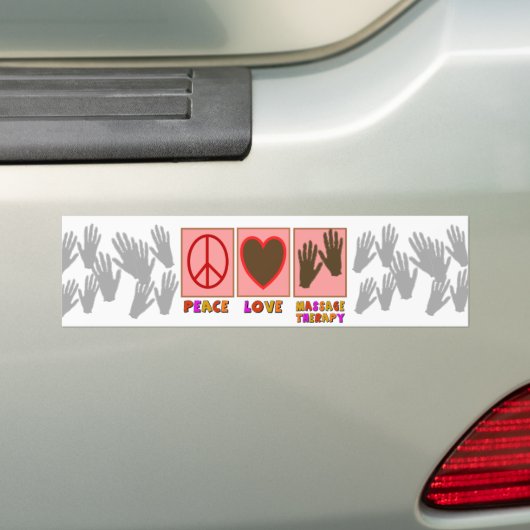 Vrede, liefde, massagetherapie bumpersticker (Op auto)