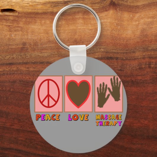 Vrede, liefde, massagetherapie sleutelhanger (Voorkant)