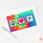 Vrede, liefde, mensvogels rechthoekige sticker (Envelop)