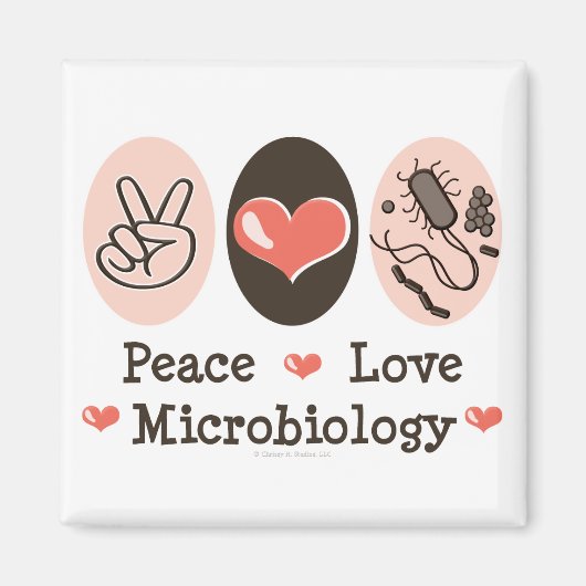 Vrede Liefde Microbiologie Magneet (Voorkant)