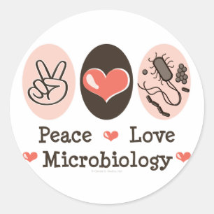 Vrede Liefde Microbiologie Stickers