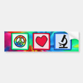 Vrede, liefde, microscopen bumpersticker (Voorkant)