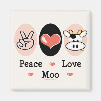 Vrede Liefde Moo Koe Magnet