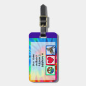 Vrede, liefde, Motocross Bagagelabel (Voorkant verticaal)