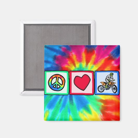 Vrede, liefde, Motocross Magneet (Voorkant / Achterkant)