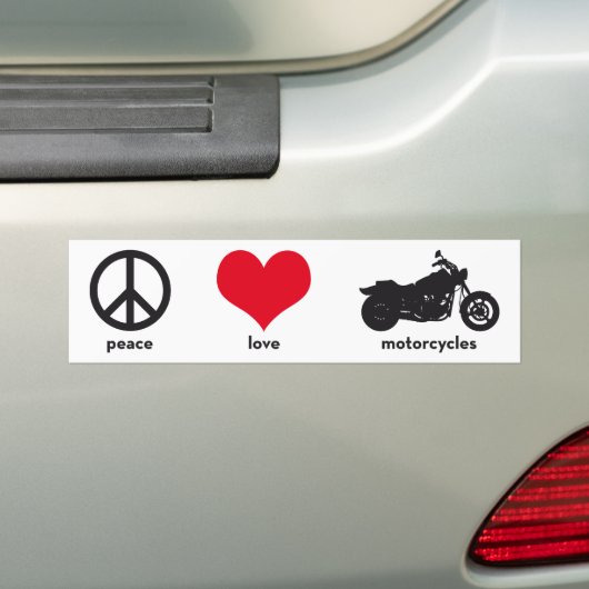 Vrede ・ Liefde ・ Motorfietsen Bumpersticker (Op auto)
