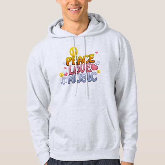 Vrede, liefde ,music hoodie (Voorkant)
