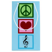 Vrede Liefde Muziek Blauwe Muzikant Kerstmis Klein Cadeauzakje (Achterkant)