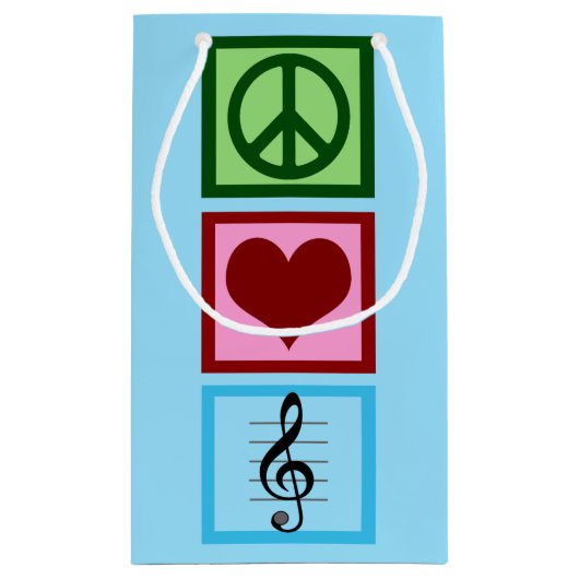 Vrede Liefde Muziek Blauwe Muzikant Kerstmis Klein Cadeauzakje (Achterkant)