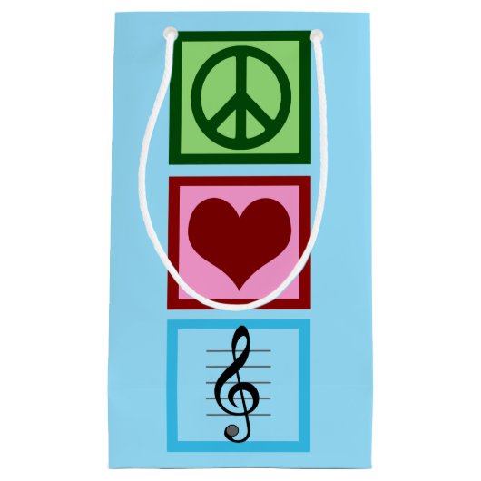 Vrede Liefde Muziek Blauwe Muzikant Kerstmis Klein Cadeauzakje (Voorkant)