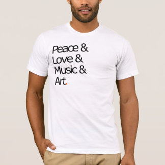 Vrede, liefde, muziek en kunst t-shirt