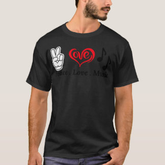 Vrede Liefde Muziek grappig T-shirt