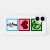 Vrede Liefde Muziek iPhone 16 Hoesje (Achterkant horizontaal)
