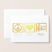 Vrede Liefde Muziek Mooie Muzikant Goud Folie Kaarten (Voorkant met envelop)