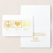 Vrede Liefde Muziek Mooie Muzikant Goud Folie Kaarten (Display)