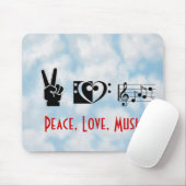 Vrede, liefde, muziek muismat (Met muis)