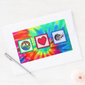 Vrede, liefde, muziek rechthoekige sticker (Envelop)