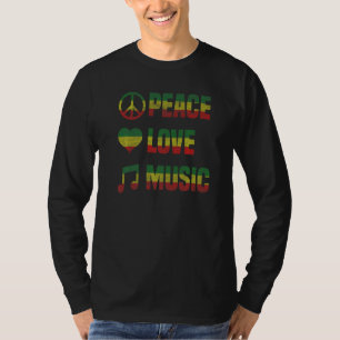 Vrede Liefde Muziek Reggae Vrede Liefde Hippieacht T-shirt