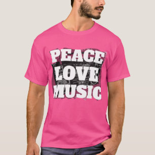 Vrede Liefde Muziek Retro Boombox T-shirt