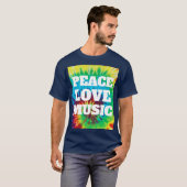 Vrede Liefde Muziek T-shirt (Voorkant volledig)