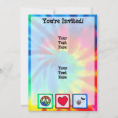 Vrede, liefde, muziek; Tie dye Kaart (Voorkant)