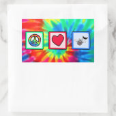 Vrede, liefde, muziek, tie Dye Rechthoekige Sticker (Tas)