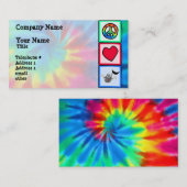 Vrede, liefde, muziek; Tie dye Visitekaartje (Voorkant / Achterkant)
