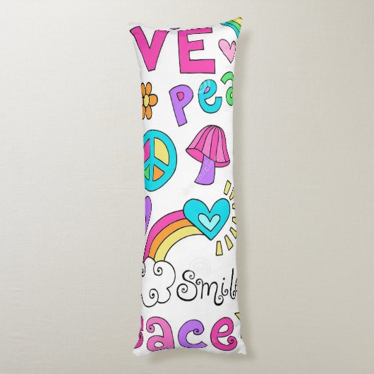 Vrede Liefde Muziek Tiener Lichaam Kussen (Achterkant (Verticaal))