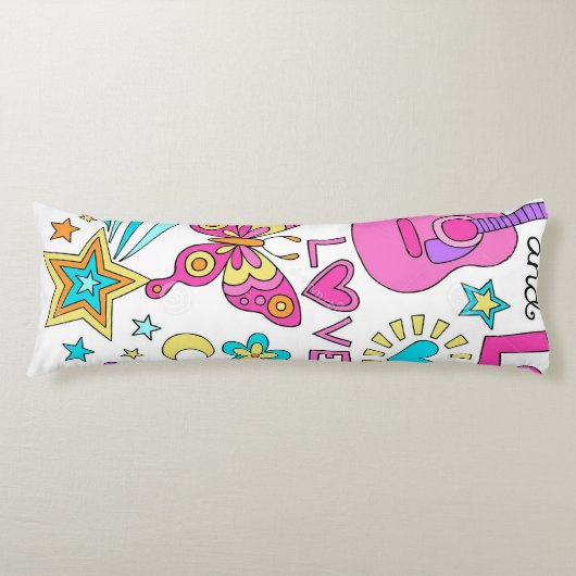 Vrede Liefde Muziek Tiener Lichaam Kussen (Voorkant)