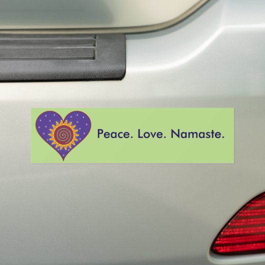 Vrede. Liefde. Namaste. Bumpersticker (Op auto)