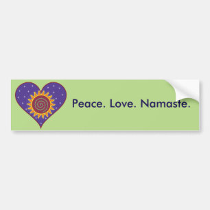 Vrede. Liefde. Namaste. Bumpersticker