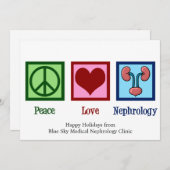 Vrede Liefde Nefrologie Kerstmis Nefroloog Feestdagenkaart (Voorkant / Achterkant)