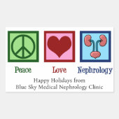 Vrede Liefde Nefrologie Kerstmis Nefroloog Rechthoekige Sticker (Voorkant)