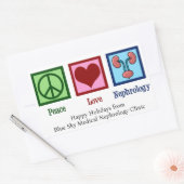 Vrede Liefde Nefrologie Kerstmis Nefroloog Rechthoekige Sticker (Envelop)