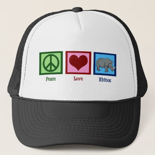 Vrede Liefde Neushoorns Trucker Pet (Voorkant)