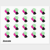 Vrede Liefde & Newfies Ronde Sticker (Vel)