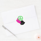 Vrede Liefde & Newfies Ronde Sticker (Envelop)