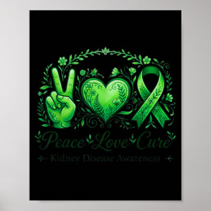 Vrede Liefde Nierziekte Bewustzijn Groene Lint Poster