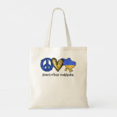 Vrede, liefde, Oekraïne Oekraïense vlag Ik sta bij Tote Bag (Achterkant)