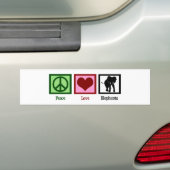 Vrede Liefde Olifanten Bumpersticker (Op auto)