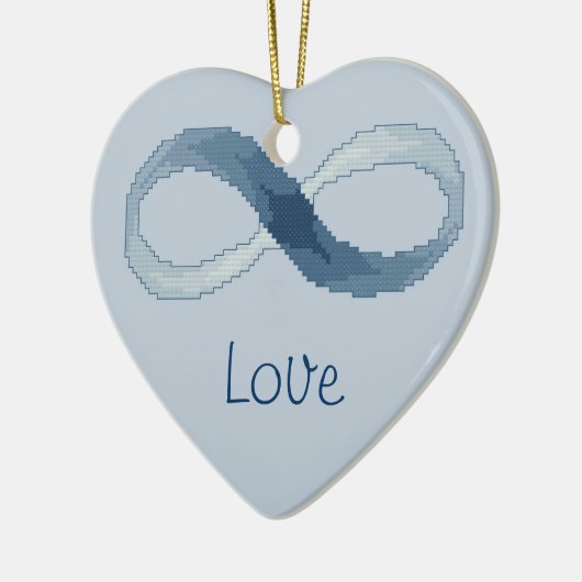 Vrede, liefde, oneindige versiering keramisch ornament (Links)