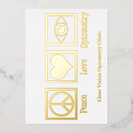 Vrede Liefde Optometrie Aangepaste Oogarts Goud Folie Feestdagenkaart