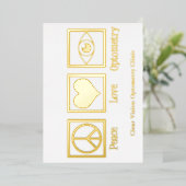 Vrede Liefde Optometrie Aangepaste Oogarts Goud Folie Feestdagenkaart (Staand Voorkant)