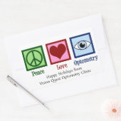 Vrede Liefde Optometrie Custom Optomestrist Rechthoekige Sticker (Envelop)
