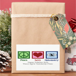 Vrede Liefde Optometrie Custom Optomestrist Rechthoekige Sticker